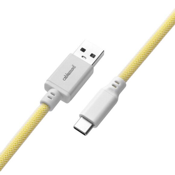 CableMod Pro Coiled Keyboard Cable USB-C to USB Type A, Lemon Ice - 150cm - Picture 2 of 3